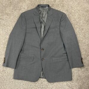 Ralph Ralph Lauren Blazer Sport Coat 42R Grey Pinstripe 100% Wool Stretch